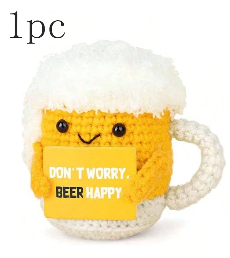 1 pièce : Crochet « Cheer Up With Positive Energy », poupées en crochet émotionnelles, adorables jou