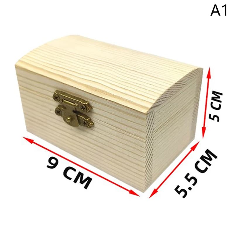 Boîte-cadeau de bijoux en bois inachevé pour enfants, forme carrée vierge, fournitures d'artisanat d