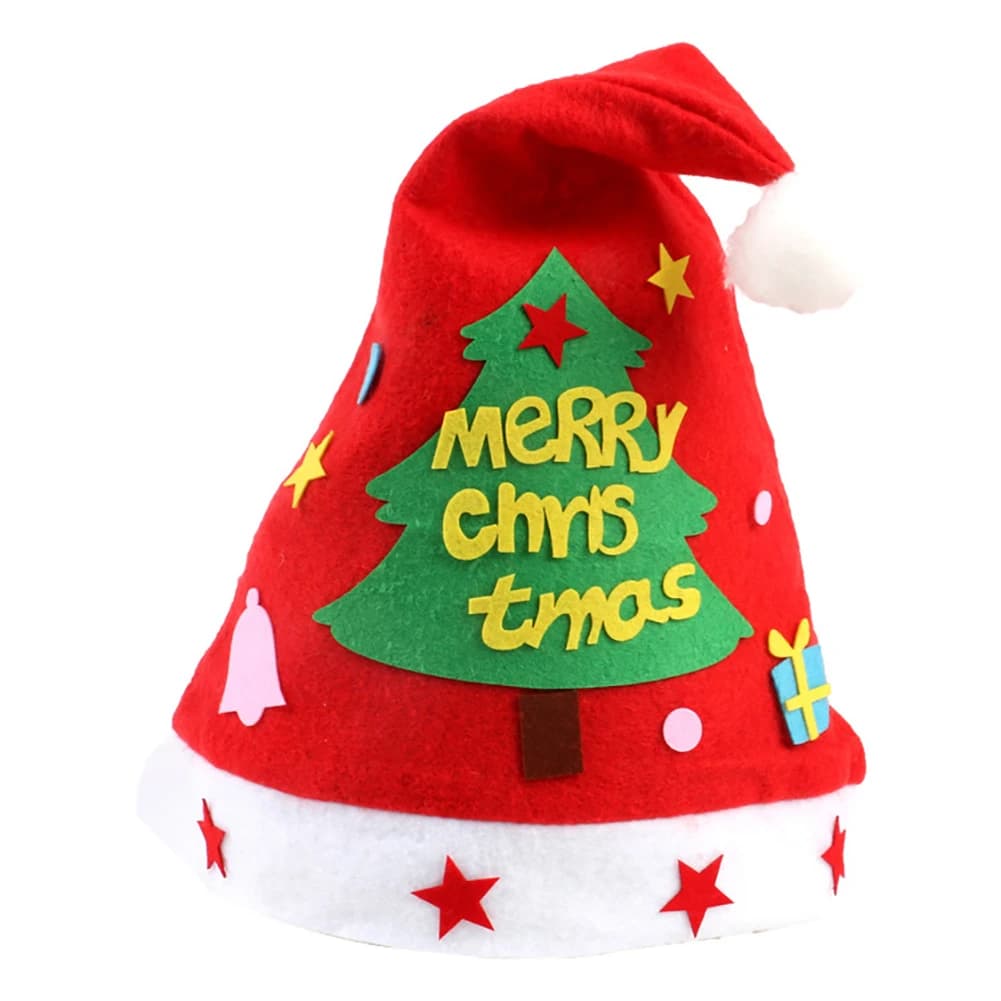Chapeaux de Père Noël de Noël faits à la main pour enfants, motif de bricolage, cadeau de Noël créat