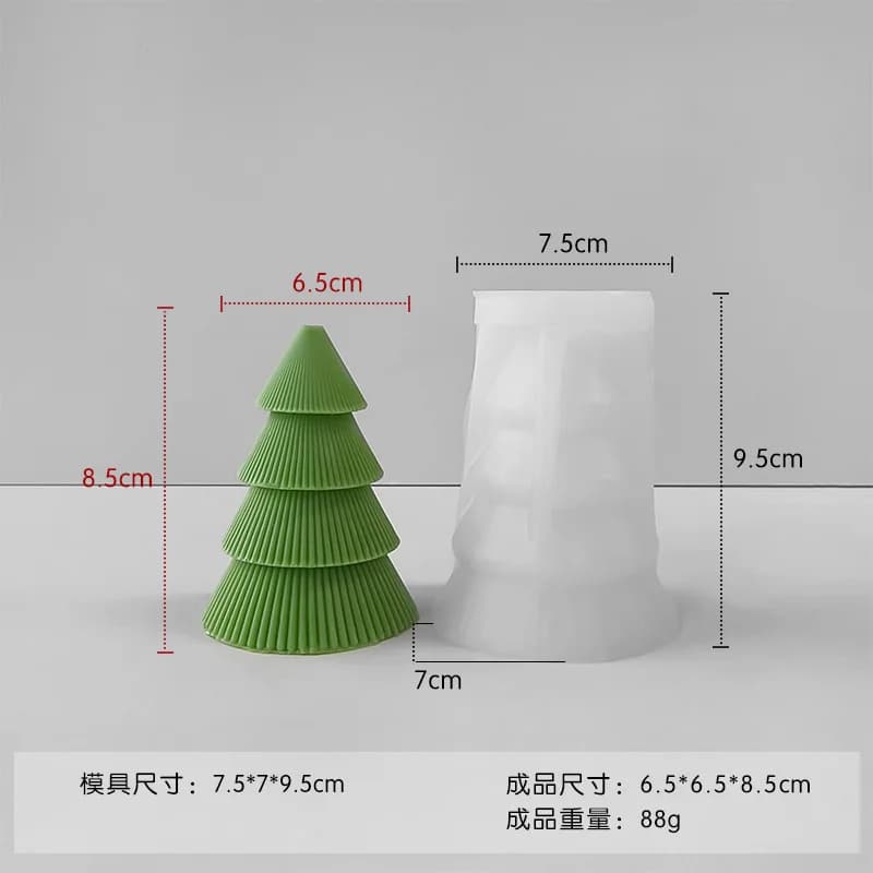 Moule en silicone pour bougie d'arbre de Noël, artisanat circulaire bricolage, résine xy, outil exéc