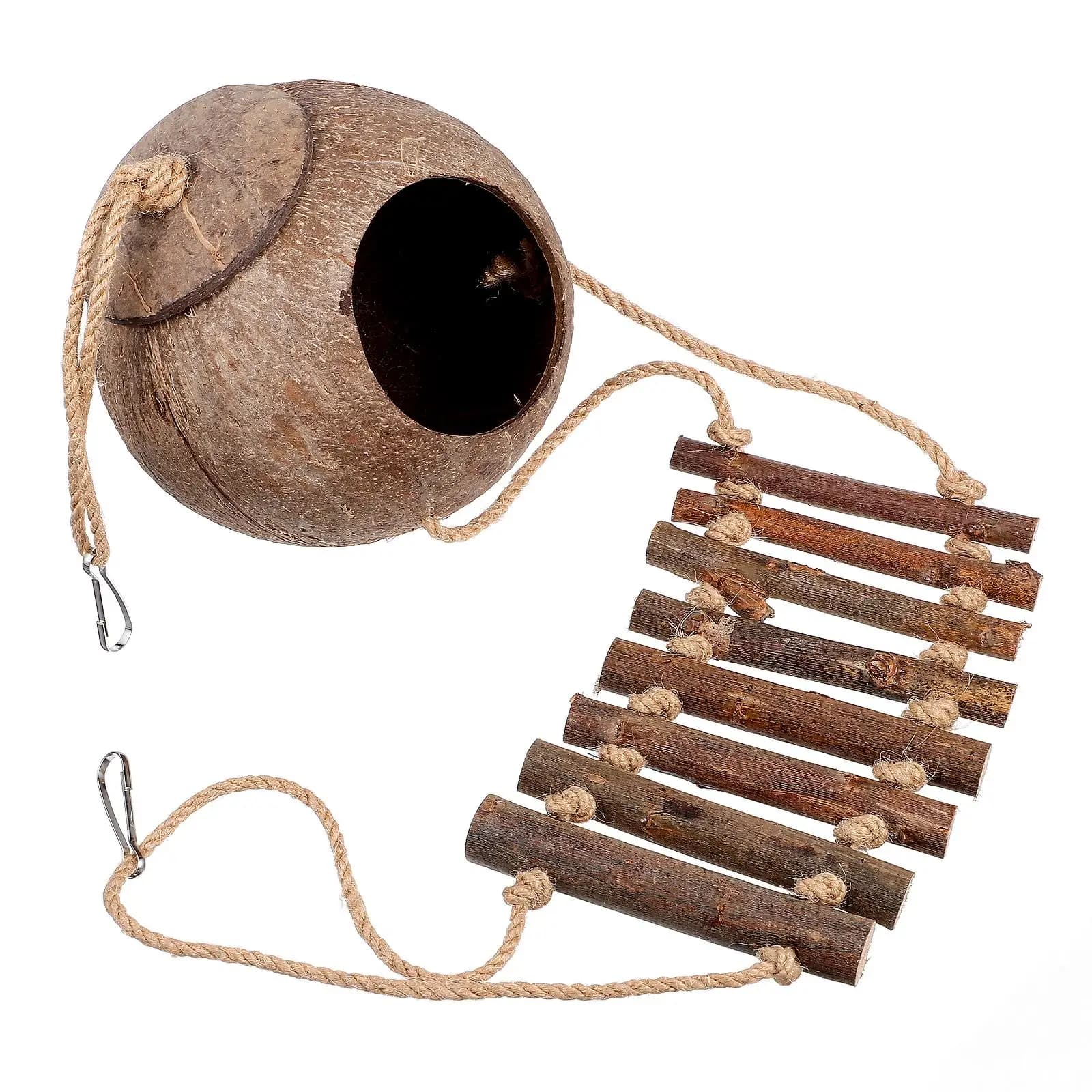 Échelle d'escalade de grotte de coquille de noix de coco, cache-reptiles, accessoires de réservoir G