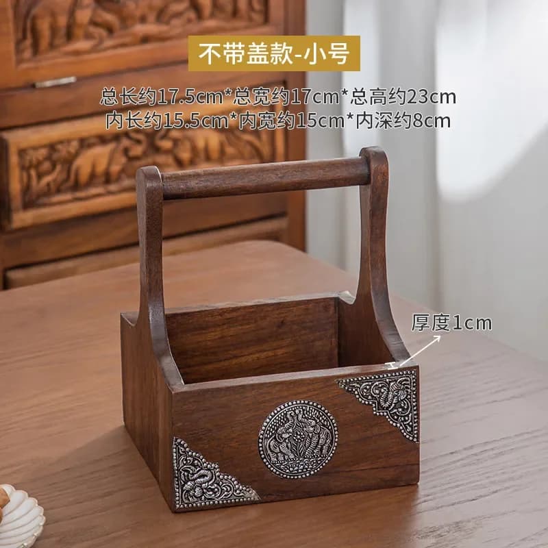 Panier à main en bois massif pour le shopping, panier de légumes et de fruits, coffret cadeau moonca