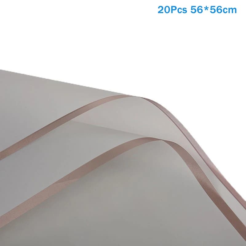 Papier d'emballage pour fleurs, 20 feuilles, avec bords dorés, emballage de bouquet imperméable, pou