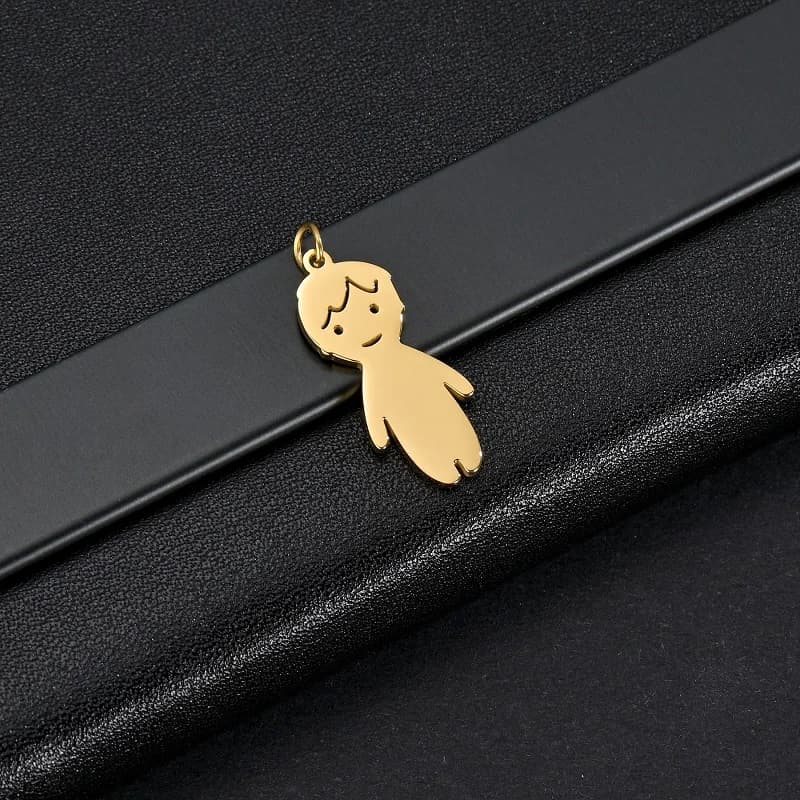 Pendentif personnalisé en acier inoxydable pour garçons et filles, chaîne de perles personnalisées, 