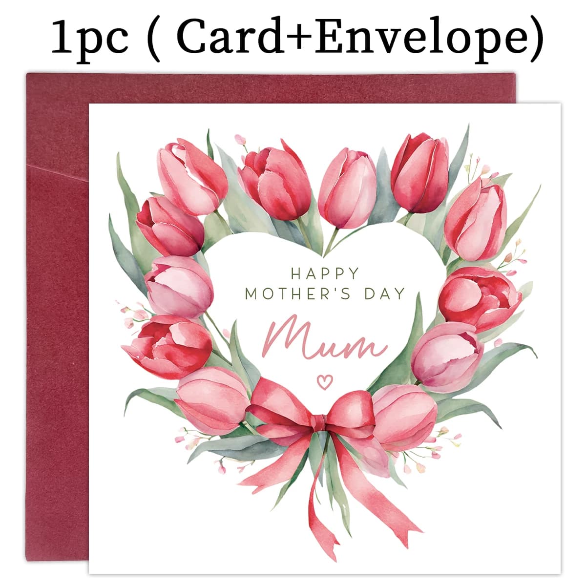1 carte de joyeuse fête des mères avec enveloppe, carte de vœux pour messages écrits à la main, pour