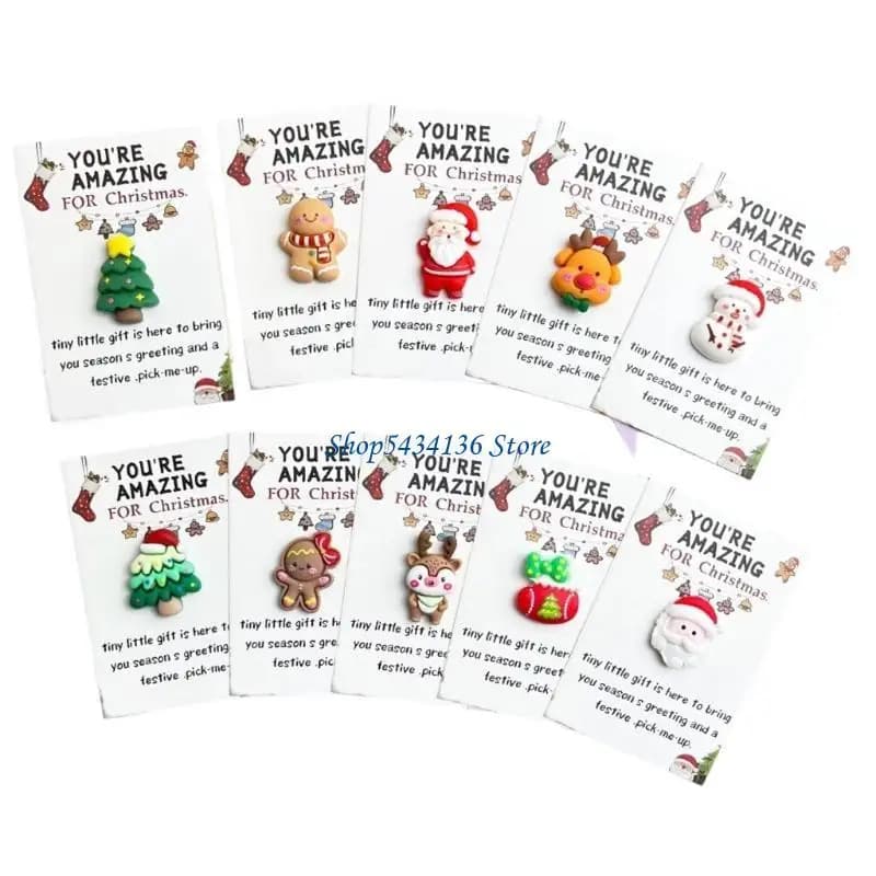 Cartes câlins miniatures noël H7ED, avec breloque en résine, pour encouragement des vacances