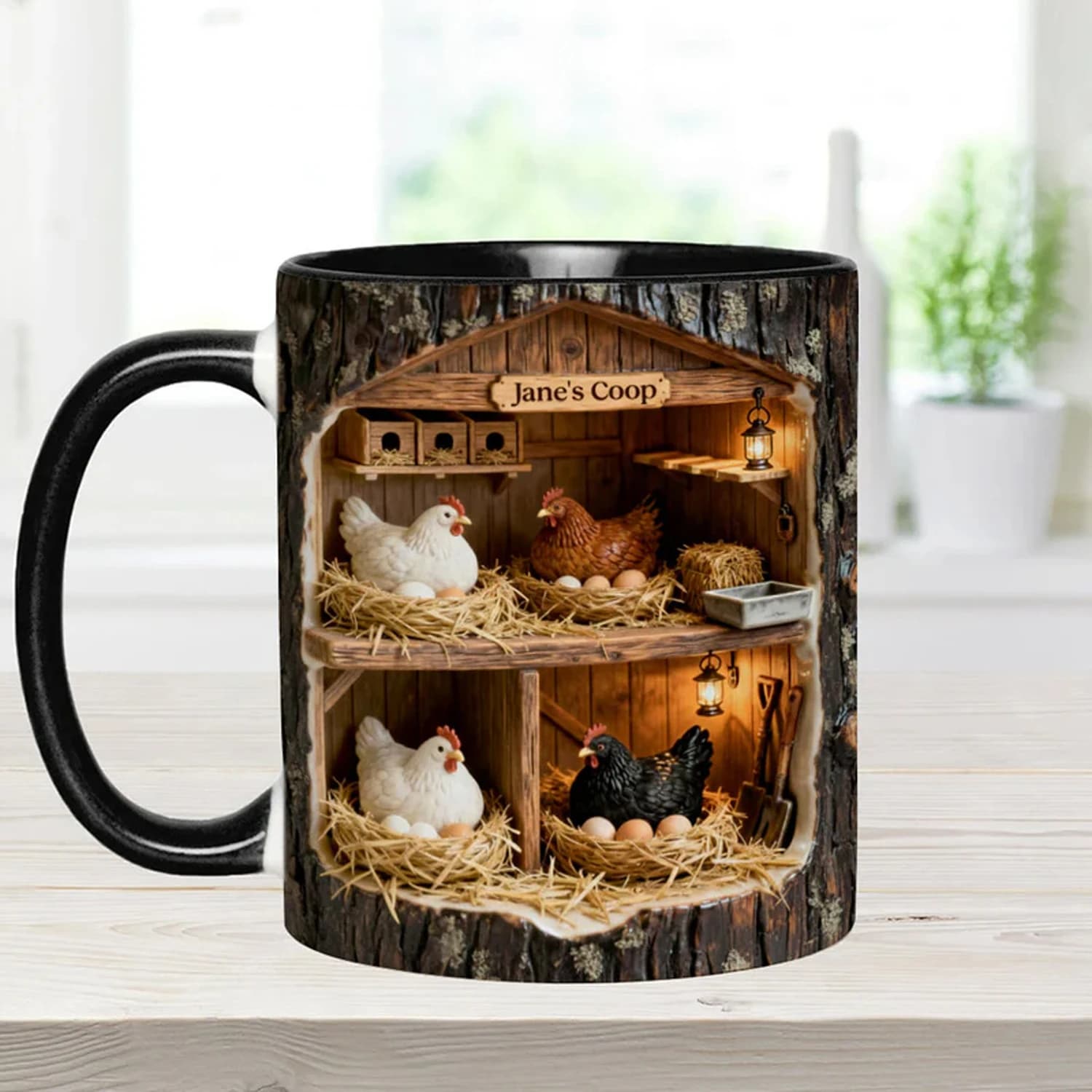 Cadeau pour propriétaire de ferme, tasse en céramique personnalisée avec nom gravé