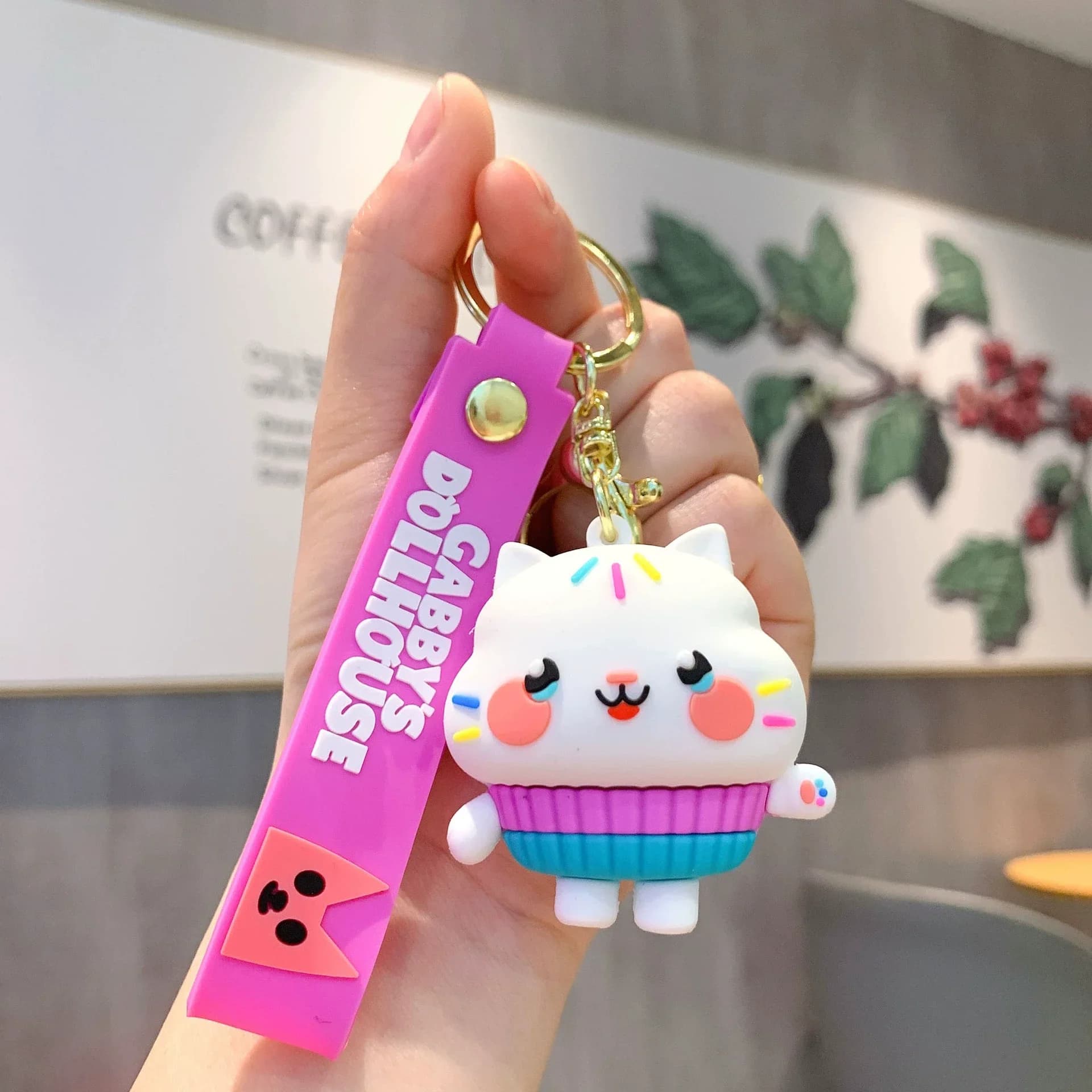 Porte-clés chat accessoires pour sac breloques poupée porte-clés femmes Gabbys maison de poupée voit