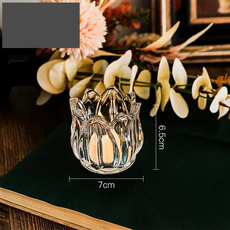 Bougeoir romantique en forme de tulipe, porte-bougie en verre, QueProps ci-après lelight, aromathéra