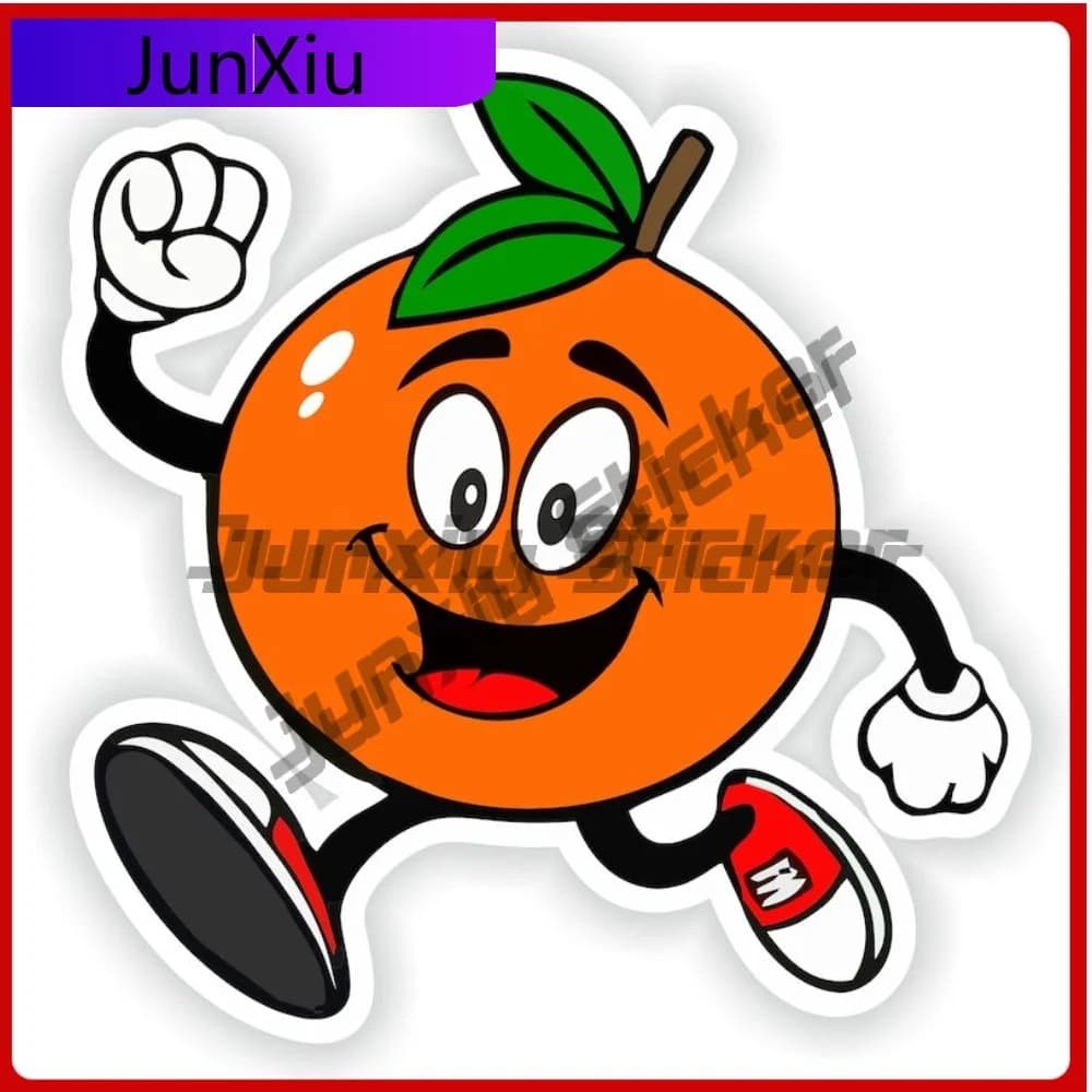 Autocollants graphiques de fruits Orange de dessin animé V125, autocollants et décalcomanies de moto
