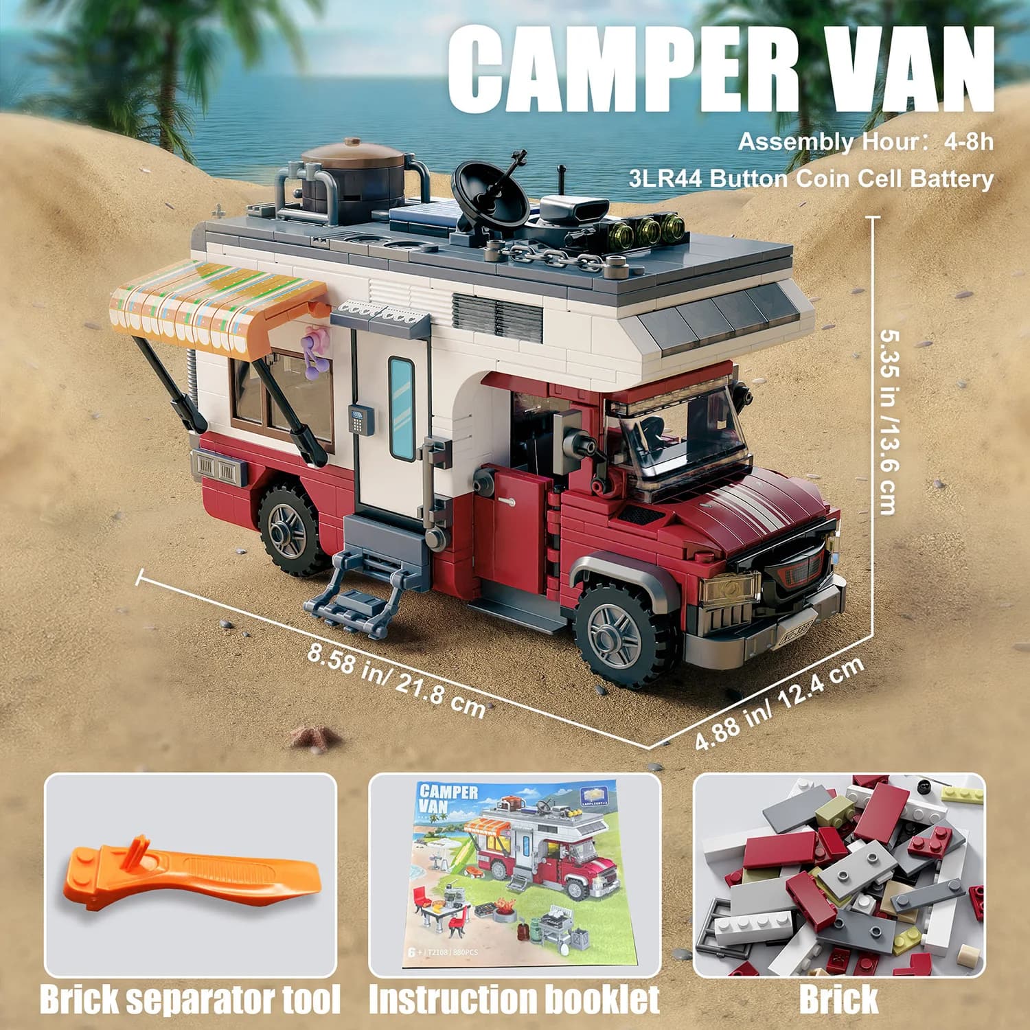 Ensemble de blocs de construction pour camping-car et Van, 924 pièces, Puzzle à assembler, modèle de