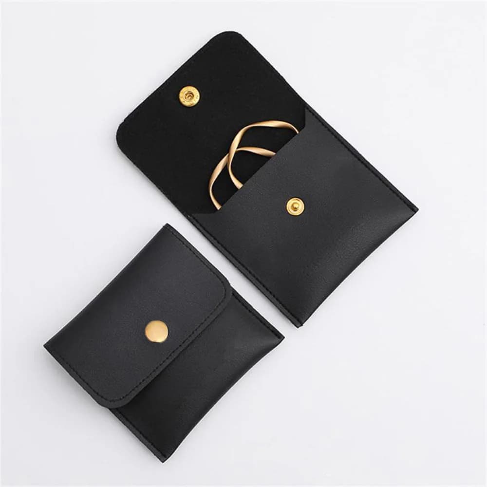 MELJewelry-Boîte à bijoux en cuir PU, sac d'emballage, sac de rangement pour collier, bague, boucles