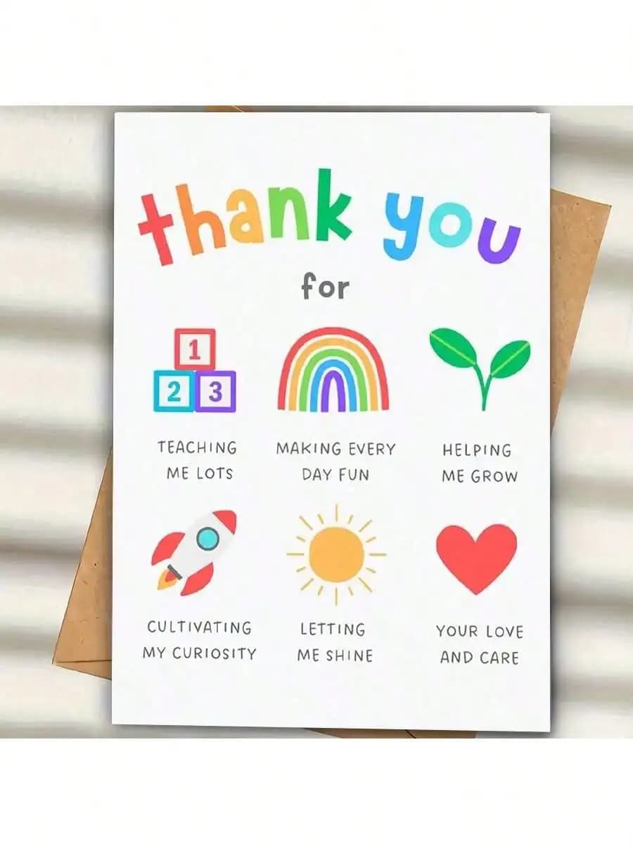 Charmante carte de remerciement pour les enseignants de garderie Cadeau d’appréciation des enseignan