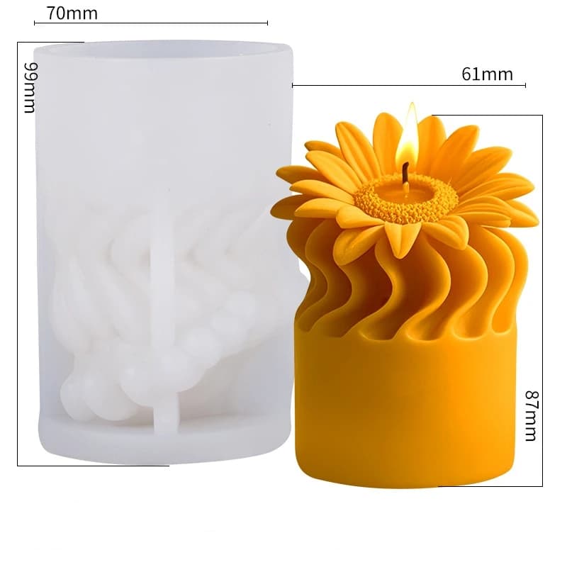 Rose pilier fleur arôme bougie Silicone moule bricolage fleur bougie bâton savon gypse résine moule 