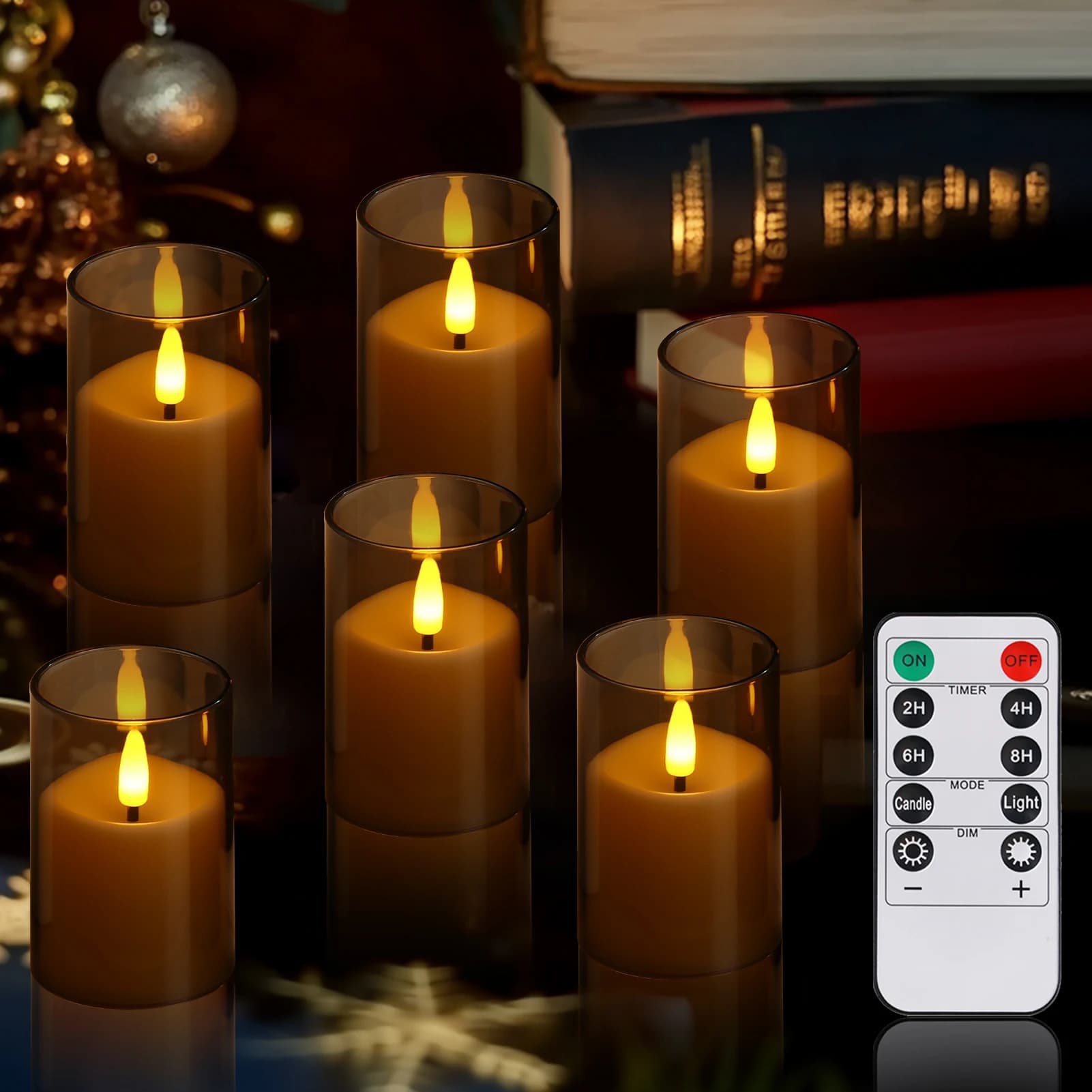 Bougies électriques Led sans flamme, 6/12/24 pièces, lampe en verre acrylique, batterie scintillante