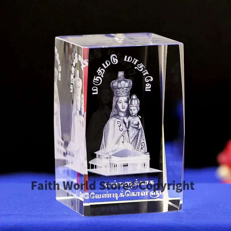 Image décorative en cristal 3D, décoration de la religion catholique romaine, la Vierge Marie la Mad