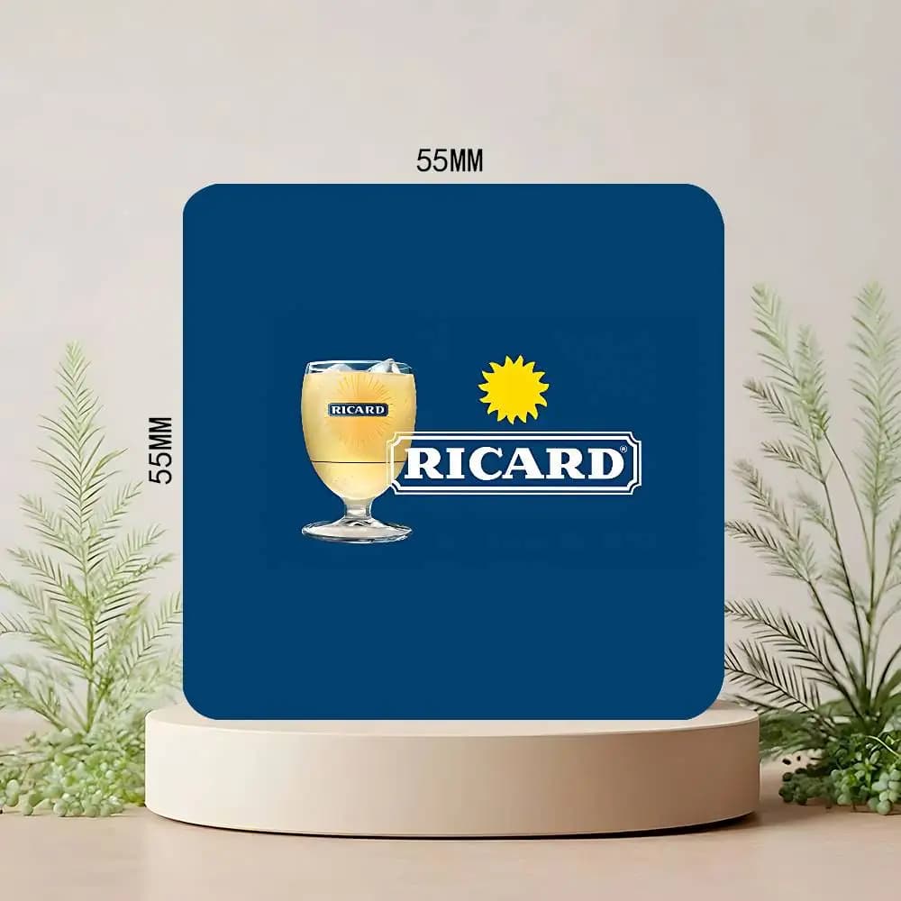 Ensemble d'aimants de réfrigérateur en acrylique R-RICARD, autocollants adhésifs décoratifs carrés c
