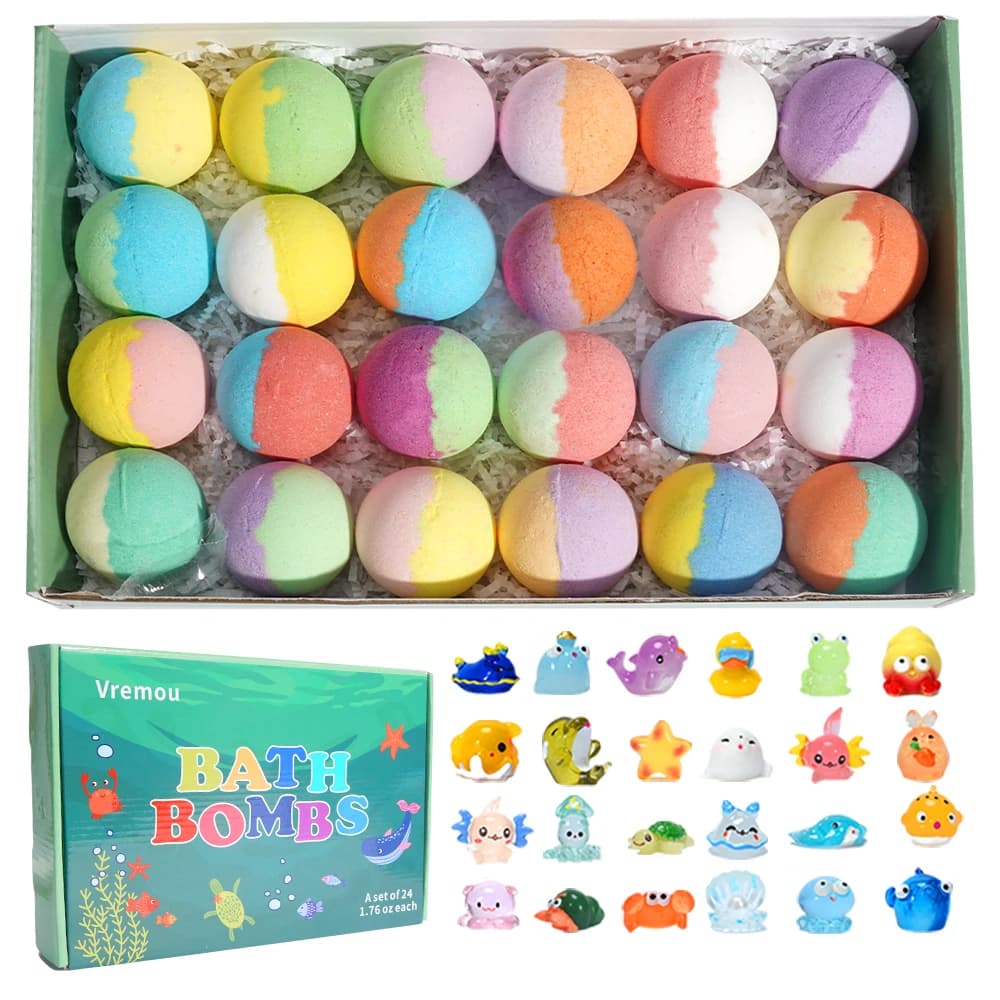 Cadeaux d'accessoires de bain : Bombes de bain avec surprise, cadeau effervescent pour bain moussant