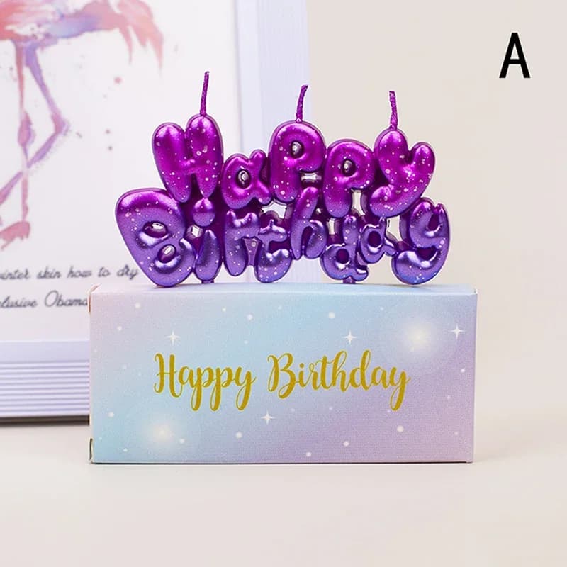 Bougie de gâteau tendance à dégradé 'Joyeux anniversaire' Accessoires décoratifs pour gâteaux vibran