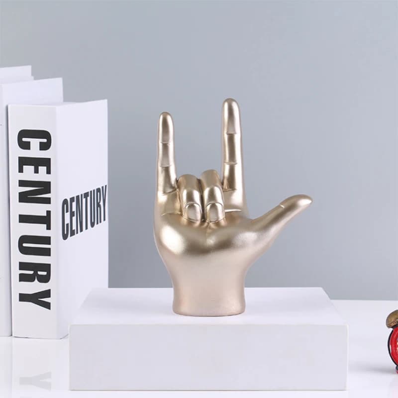 Décor à la maison cadeau je t'aime langue des signes main Statue moule résine artisanat Figurine Abs