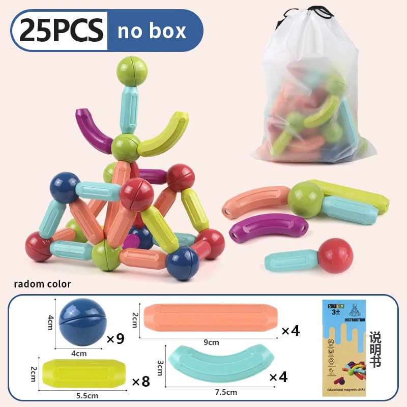Ensemble de blocs de construction magnétiques, jouets pour enfants, blocs de construction de tige de