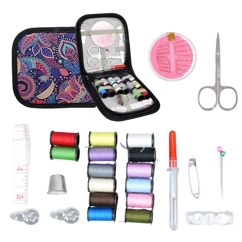 1 boîte de Kit de couture cadeaux fournitures de couture portables accessoires avec étui contient fi