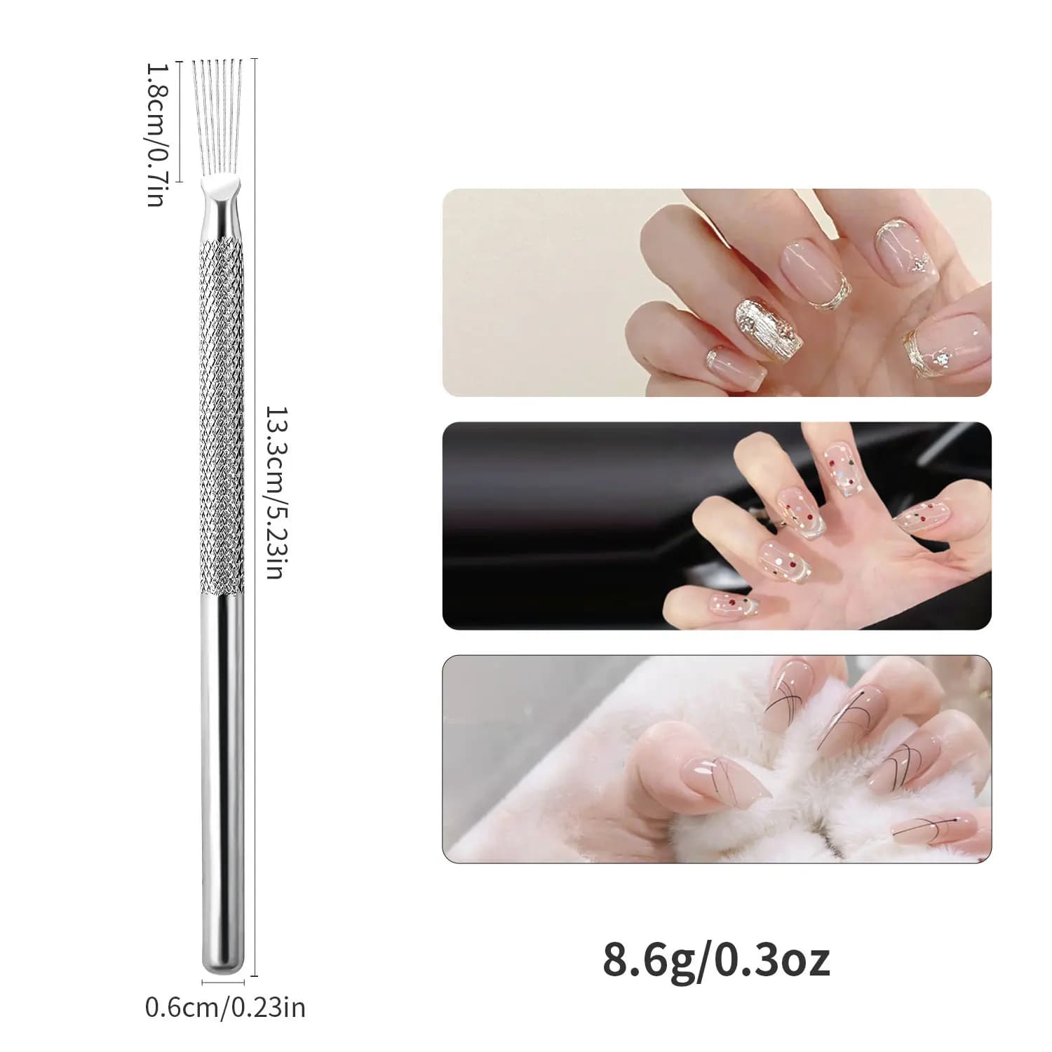 Outil de tréfilage pour Nail Art, stylo multifonctionnel à sept broches, brosse de Texture, bricolag