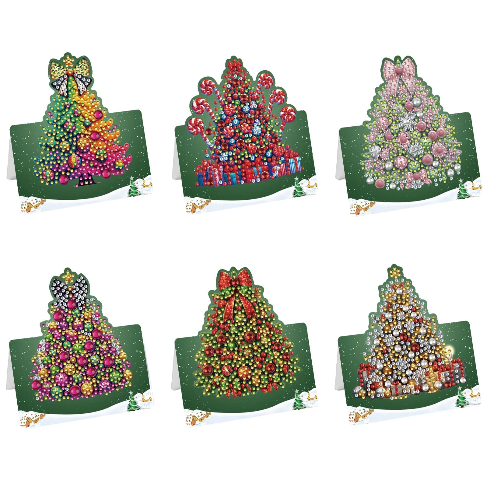 Kit de cartes de vœux pour peinture artistique diamant, bricolage de noël, avec enveloppes, cartes d