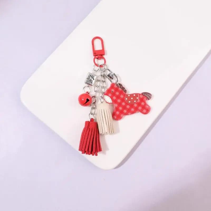 Porte-clés cheval à pompon de dessin animé, pendentif cheval créatif et mignon, décorations à suspen