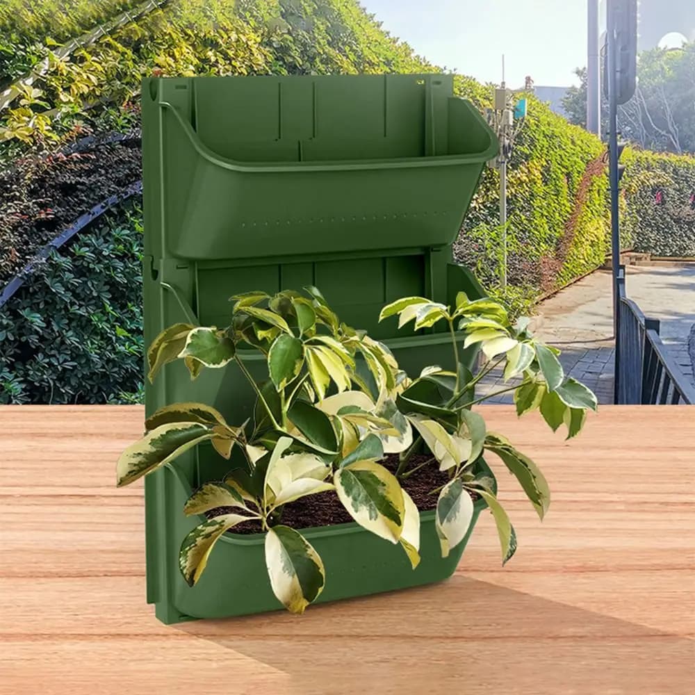 Pot de fleur mural suspendu pour plantes de jardin, conteneur mural Vertical vert, boîte de plantati
