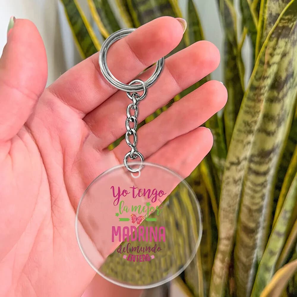 Porte-clés imprimé la marraine le plus sacré, en acrylique Transparent, circulaire, le meilleur cade