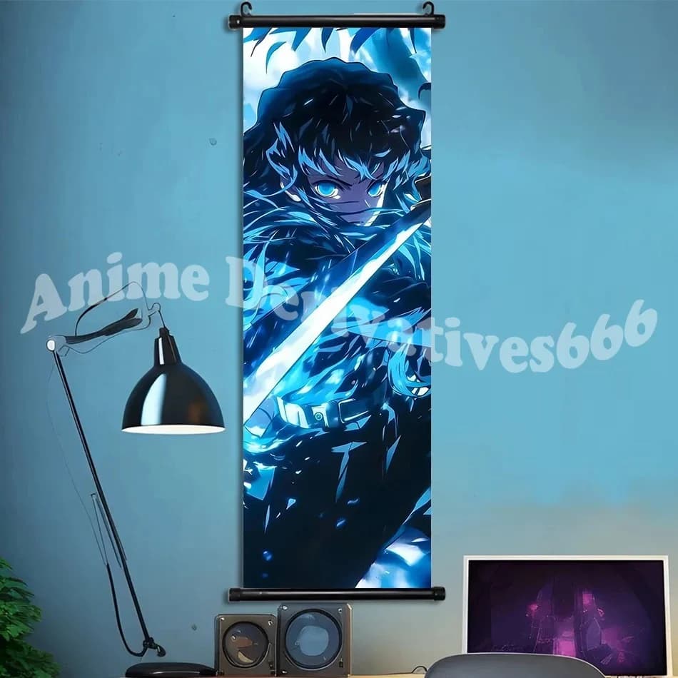Muichiro Tokito DemonSlayer Anime Wallpaper Poster, Face Scroll, Wall Artwork, Canvas Painting, Pict
