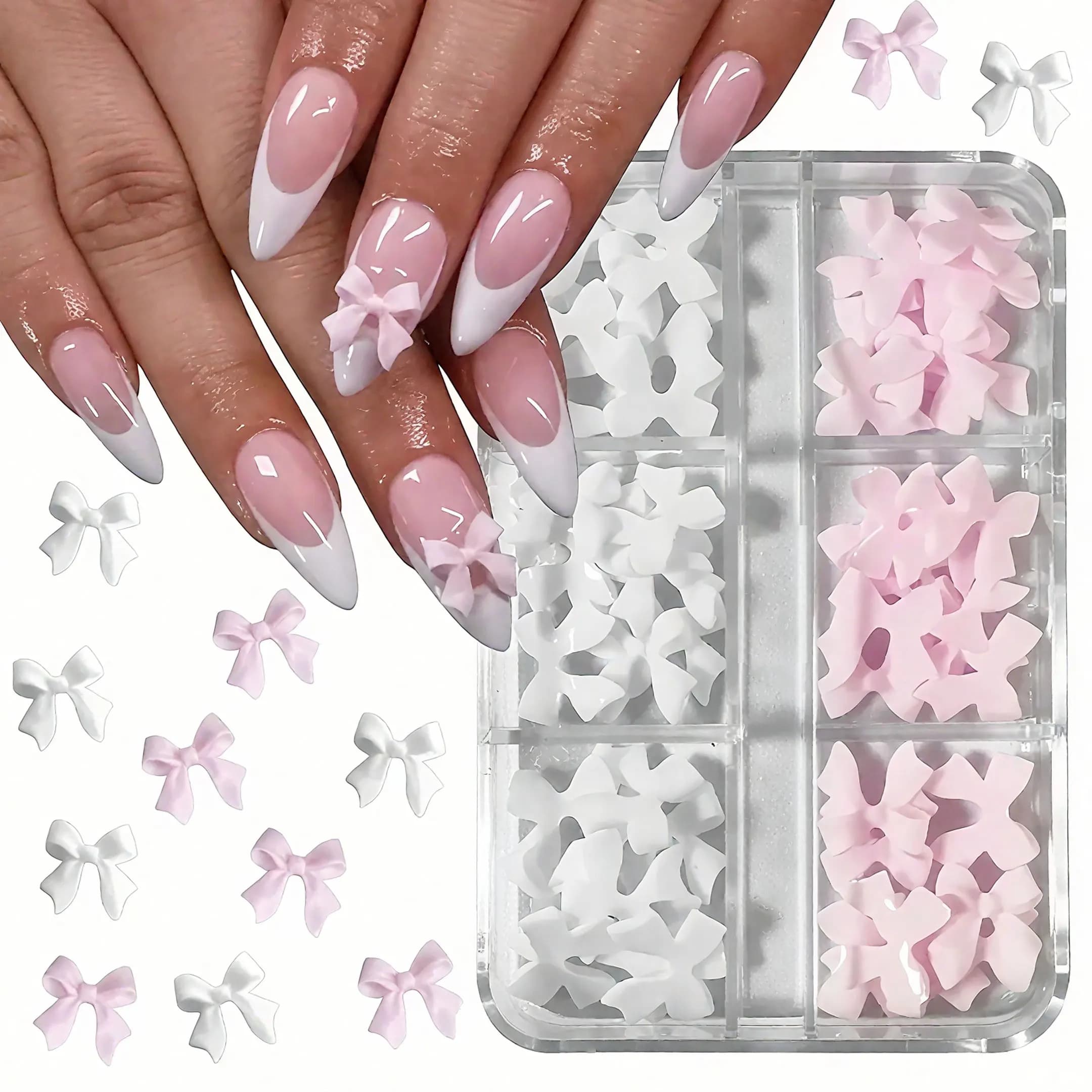 30 pièces/boîte de luxe rose diamant amour coeur ongles breloques Kawaii marin filles baguette magiq