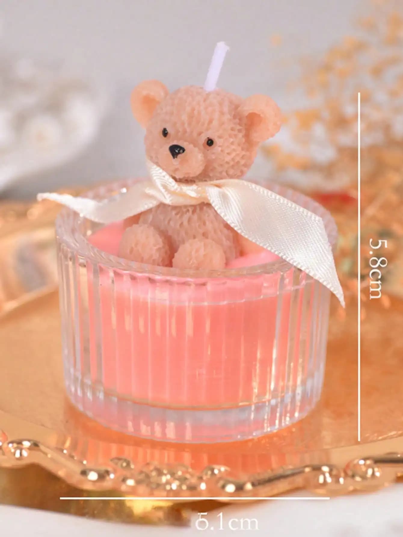Cadeau pour la Saint-Valentin - Bougie parfumée en forme d'ours en verre, elle est à la fois origina