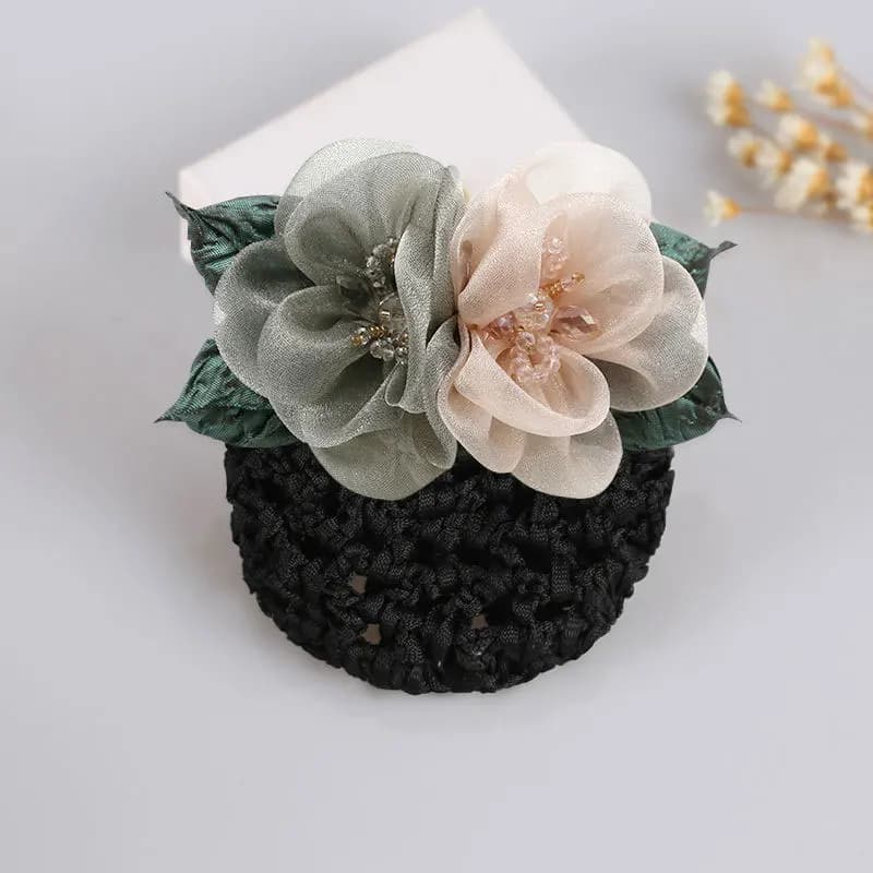 Pince à cheveux en forme de fleur, filet en maille, bandeau Durable, accessoire de cheveux tendance 