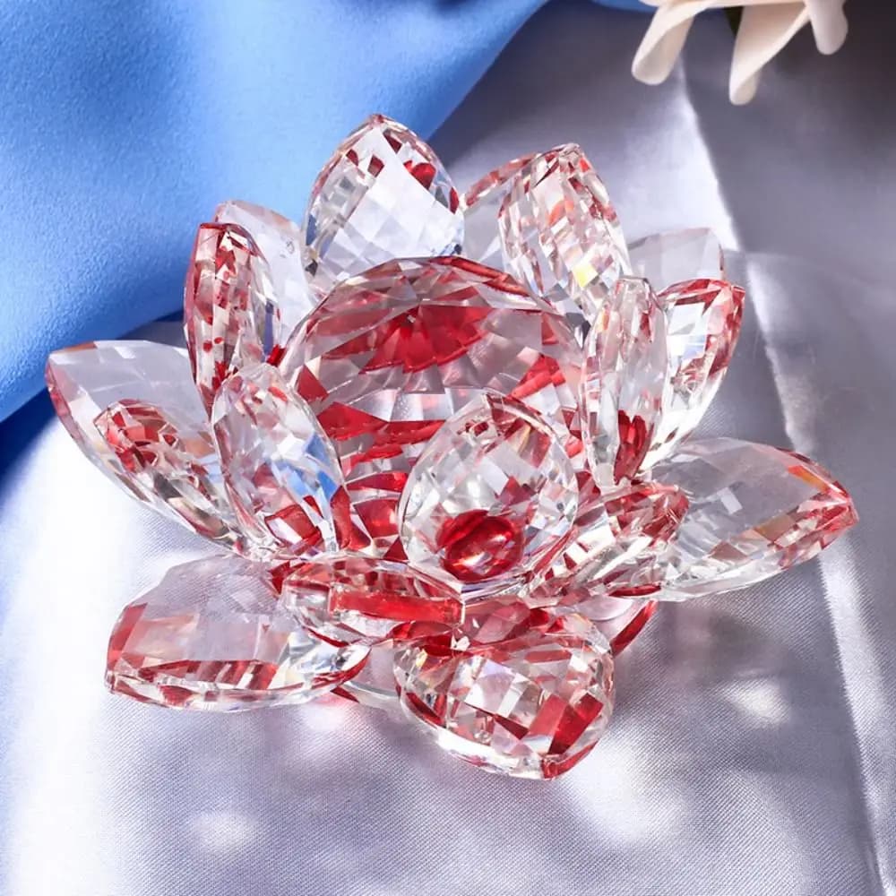 Cadeaux Souvenirs presse-papier ornements verre artisanat verre Miniature cristal fleur de Lotus Fig
