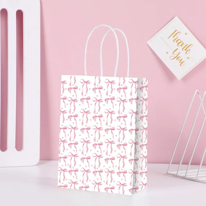 Sac cadeau d'anniversaire, sac à cadeaux Coquette rose, sac cadeau en papier avec poignées pour anni