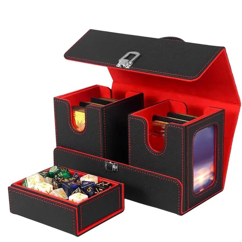 Boîte de rangement pour cartes de jeu B78B - Boîte de jeu avec poignée, chargement par le haut, magn
