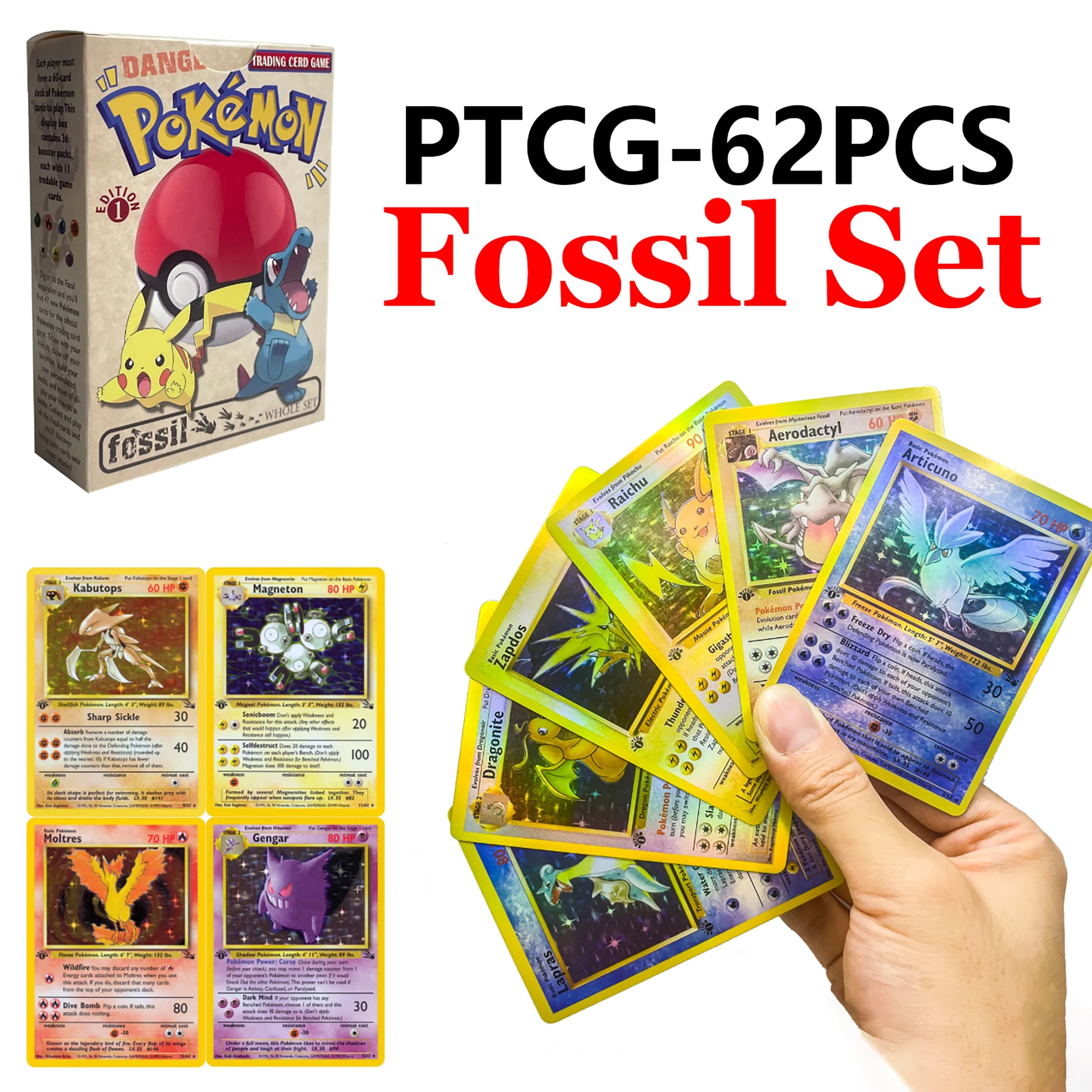 102 pièces 1ère édition Pokemon Base Set1 cartes Chansey Charizard Ninetales boîte d'emballage PTCG