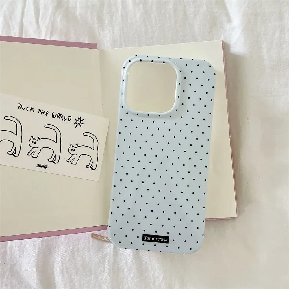INS – petite coque de téléphone portable fraîche à pois, étui Ultra mince antichoc pour iPhone 17 16