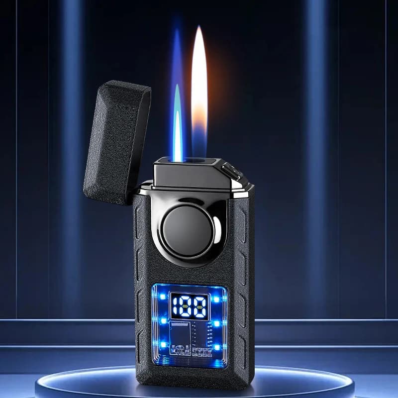 Allume-cigare à impulsion piézo-électrique Rechargeable, coupe-vent, Jet Butane, torche à gaz, deux 