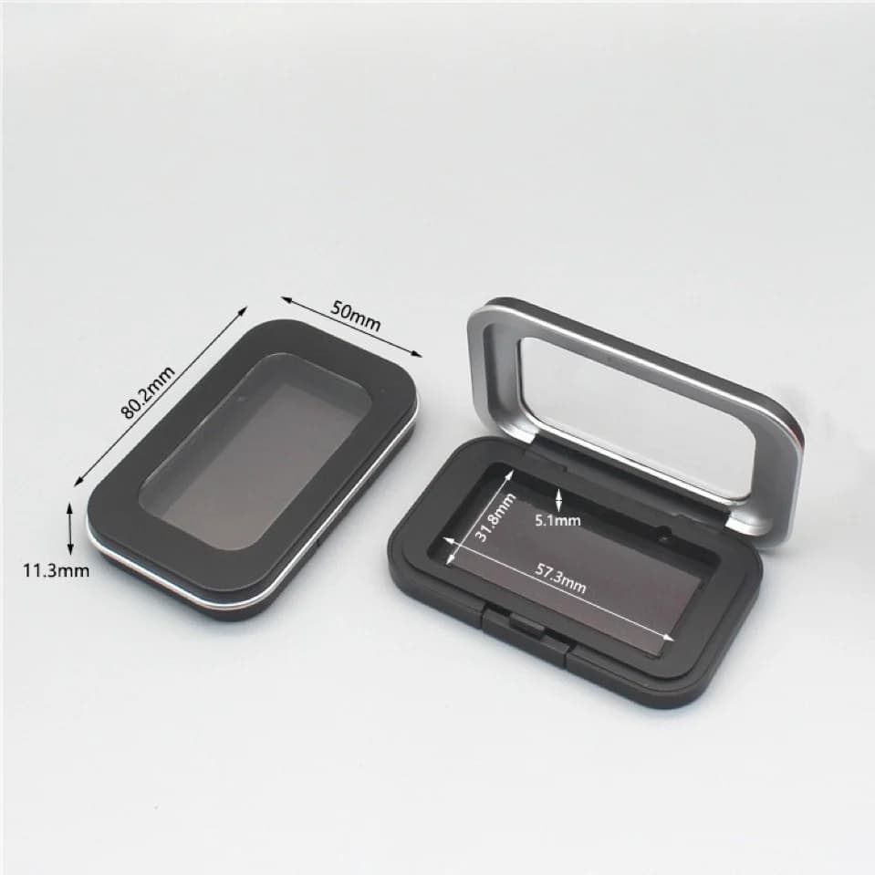 Boîte de maquillage pour fard à paupières, bricolage, avec miroir, noir mat, Palette de cosmétiques 