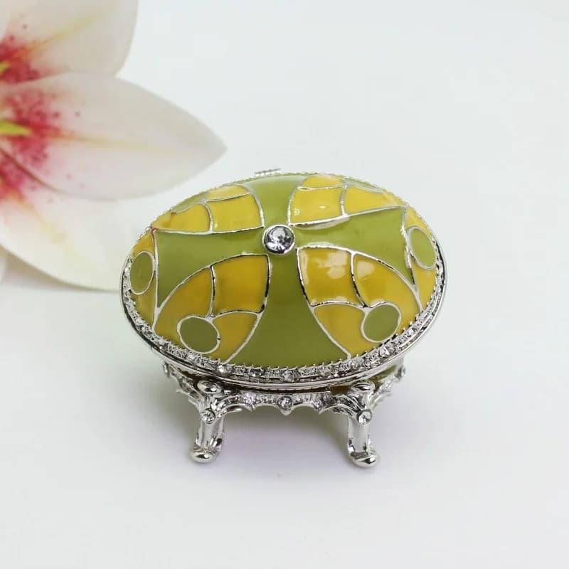 SHINNYGIFTS-Boîte à Bijoux en Forme d'emouf de Pâques, Bibelot Émaillé, Décoratif, Peint à la Main, 