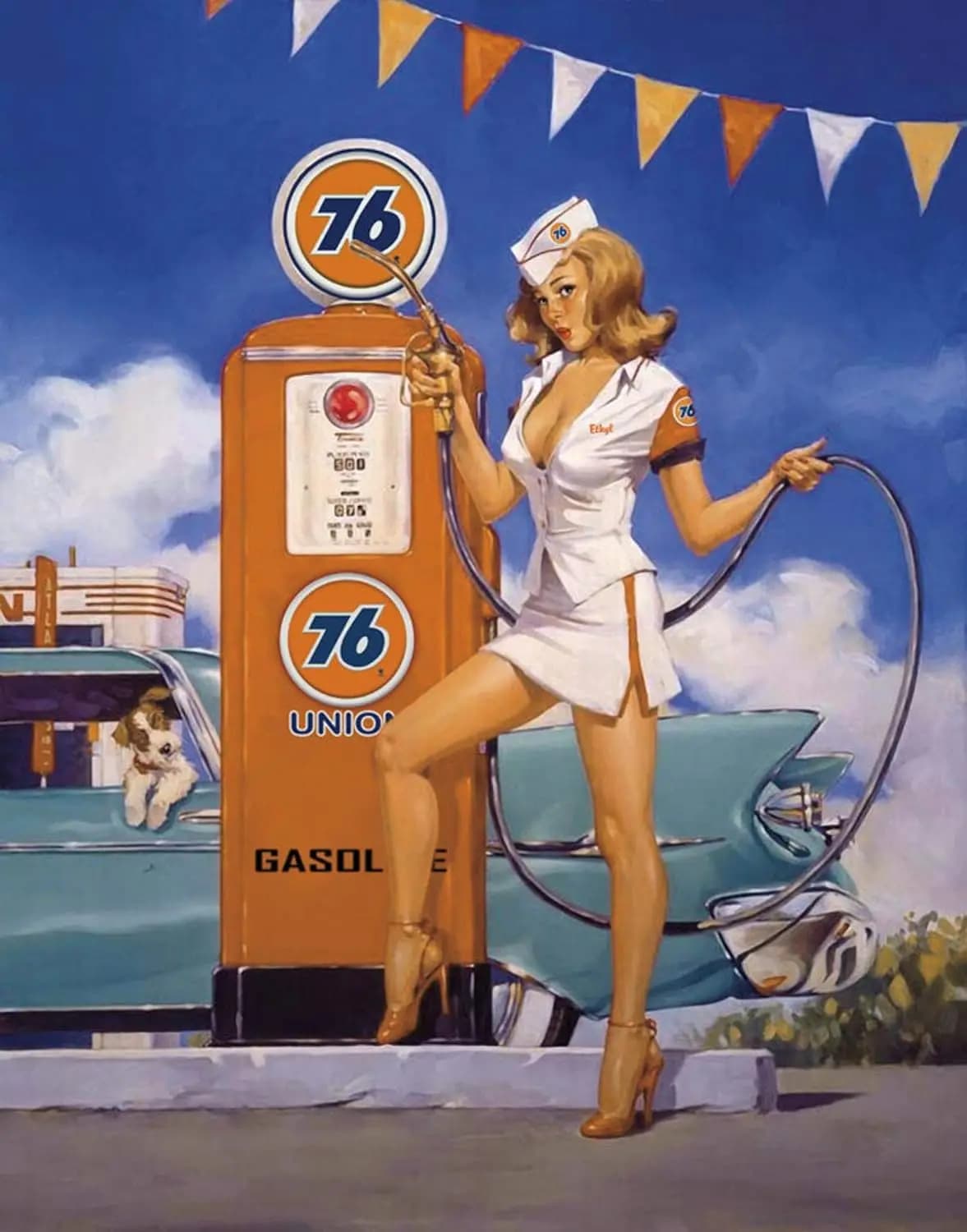 Panneau métallique Vintage en étain, cadeaux pour Pinup, Union de Garage 76, Station-service, signes