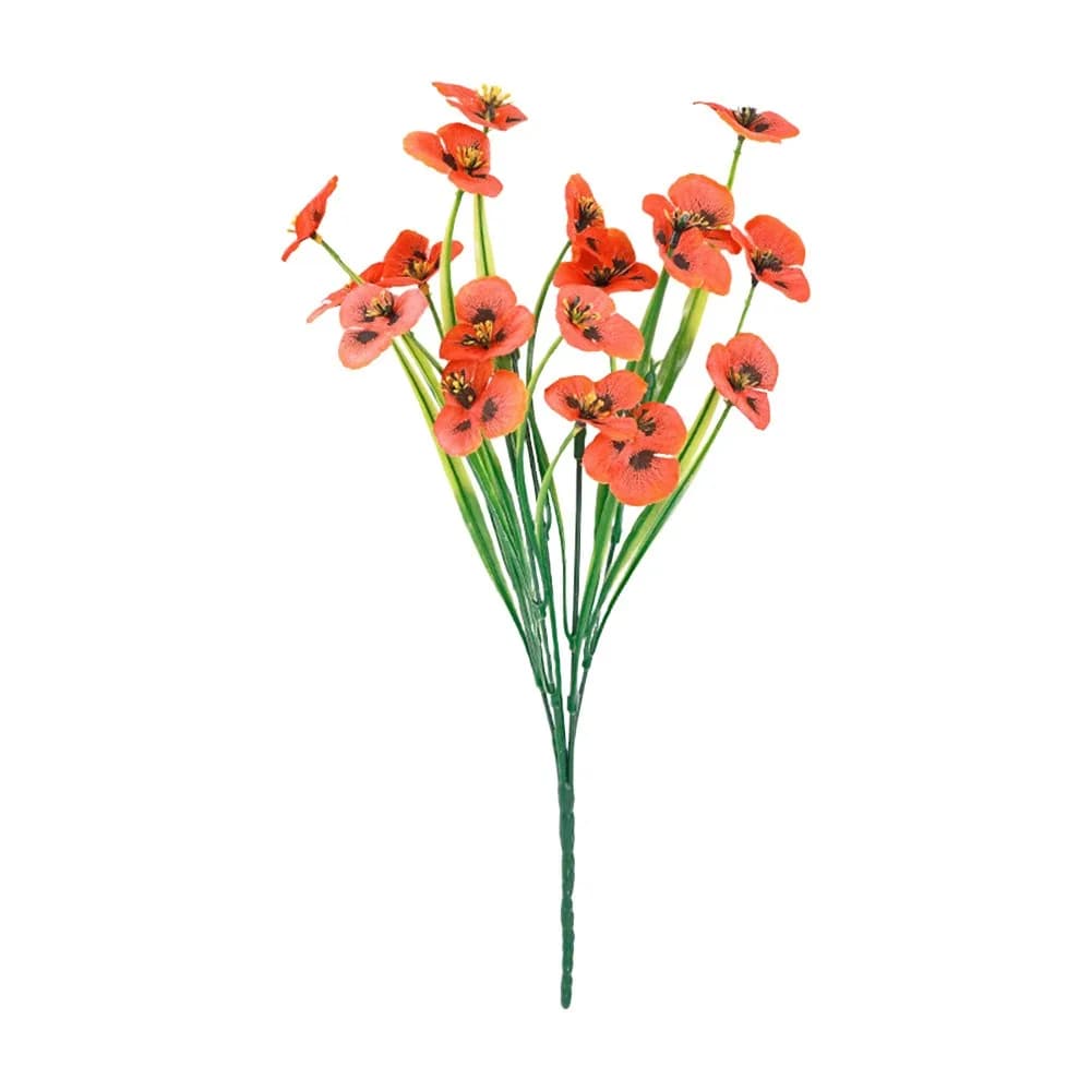 Cadeaux - Bouquets de fleurs artificielles de 33 cm, faites à la main, multi-têtes, en plastique, po