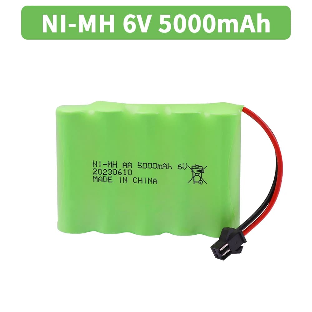 Batterie NiMH 6V 5000mah avec chargeur USB pour jouets Rc voitures camion-citerne Robots pistolets b