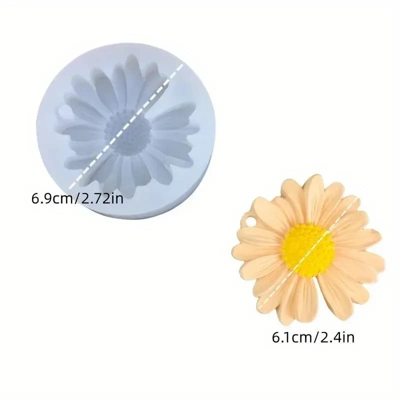 Moule à bougie et plâtre en Silicone, fleur de marguerite 3D, fournitures d'artisanat en résine et a