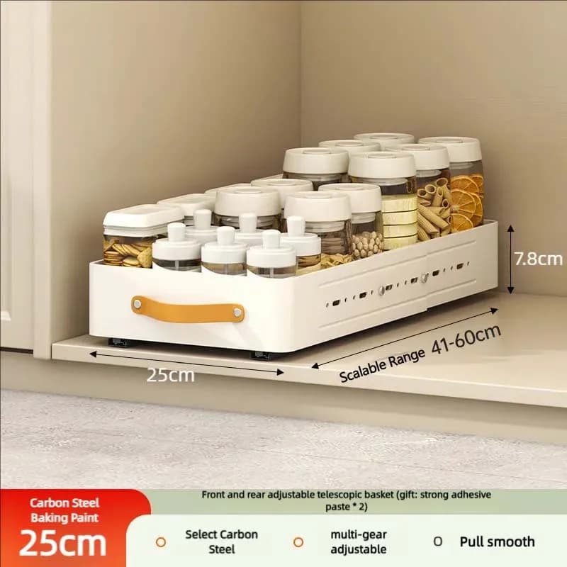 Nouvelle étagère de rangement de cuisine évolutive avec armoires de cuisine extractibles coulissante