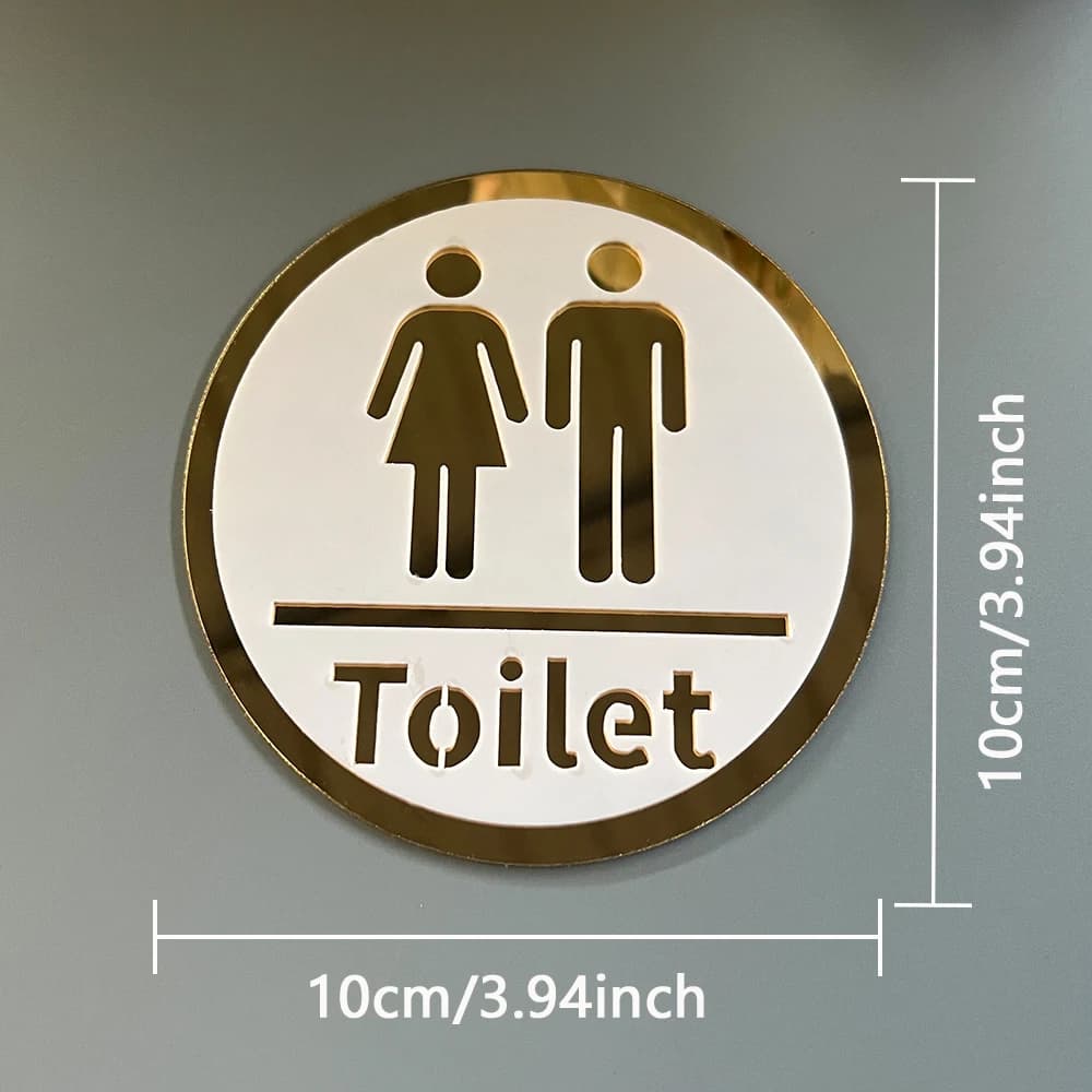 Panneaux de toilettes en acrylique de 10cm, plaques de porte de salle de bains pour femmes et hommes