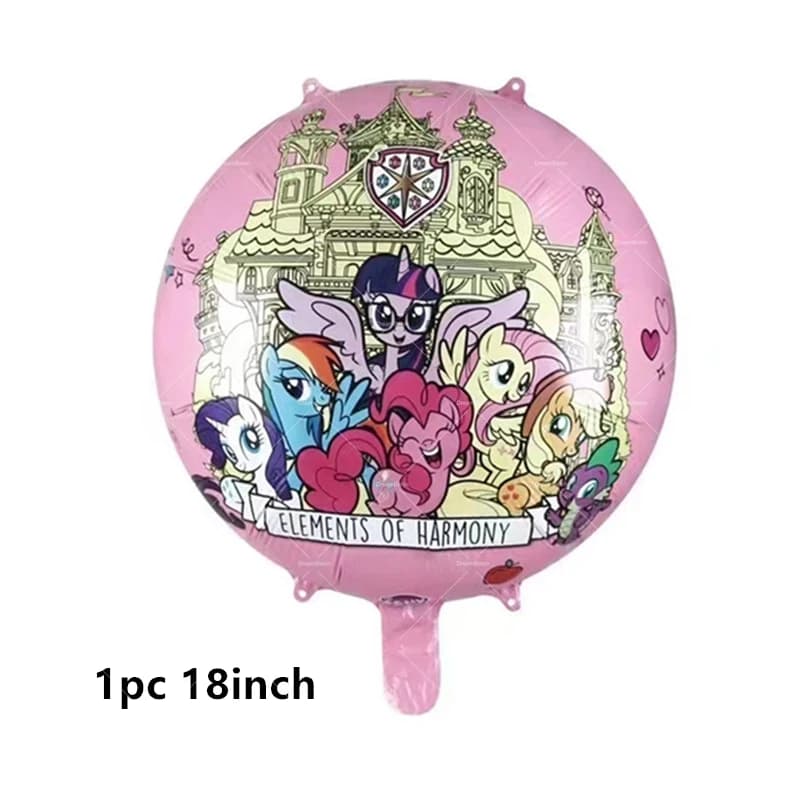 Mon petit poney feuille Latex ballon joyeux anniversaire fête décoration bannière gâteau Topper enfa